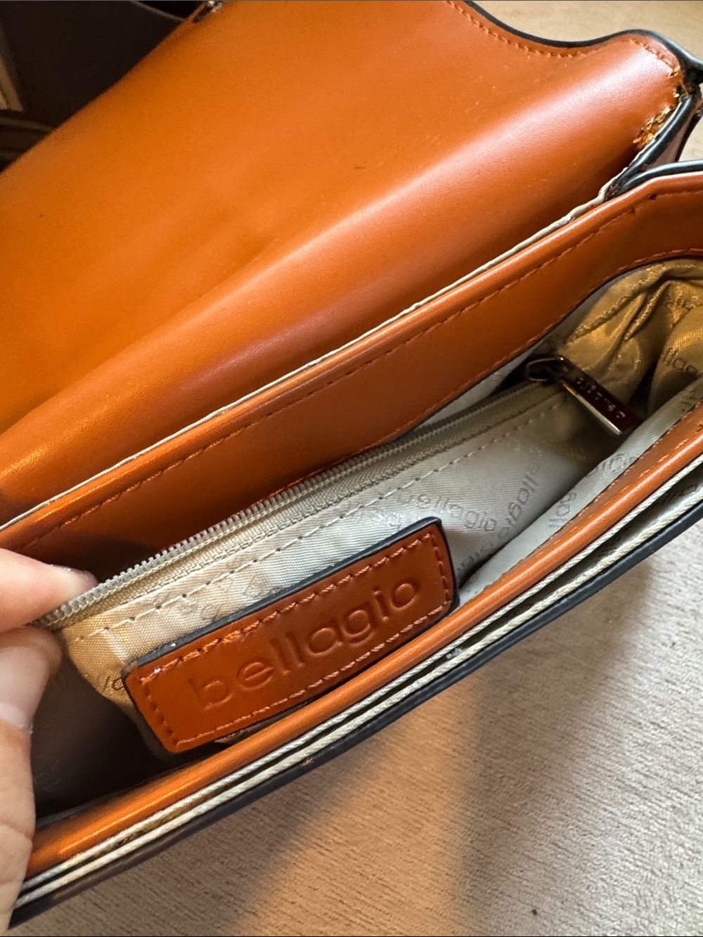 Tan Crossbody Bag with Stud Trim - Picture 5 of 8